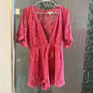 Light maroon sheer romper